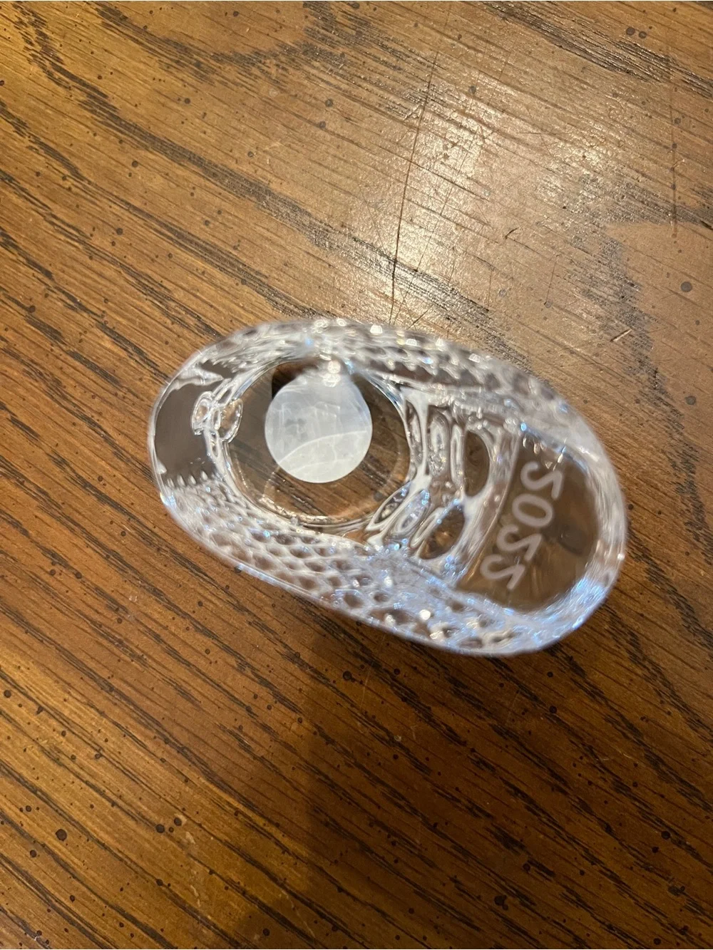 Waterford Baby Shoe Ornament with '2022' Detail, damaged